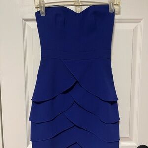 Club Monaco Blue Tiered Bodycon Cocktail Dress